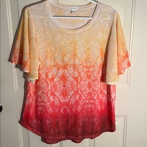 Concepts Tie-Dye Top Beaded accents size Large Women’s